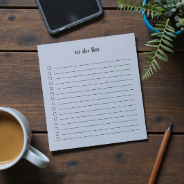 Bloco De Notas Lista de Tarefas Azul Jeans Minimalista Professora
