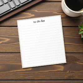 Bloco De Notas Lista de Tarefas Bisque Organizador Minimalista pa