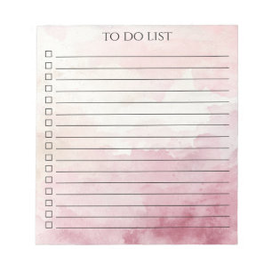 Bloco De Notas Lista de Tarefas Chic Minimalista Moderna em Aquar