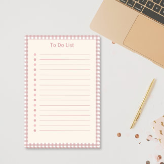 Bloco De Notas Lista de Tarefas com Estampa Xadrez
