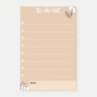 Bloco De Notas Lista de Tarefas com Estilo de Design Floral