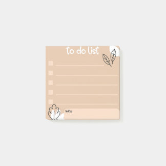 Bloco De Notas Lista de Tarefas com Estilo de Design Floral