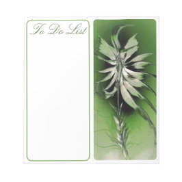Bloco De Notas Lista de Tarefas com Flor Verde
