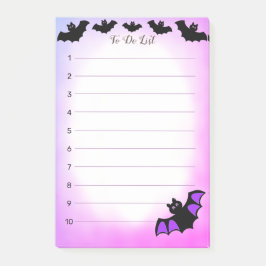 Bloco De Notas Lista de Tarefas com morcegos voadores de Hallowee