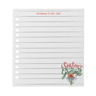 Bloco de Notas Lista de Tarefas de Natal