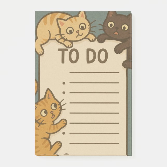 Bloco De Notas Lista de Tarefas do Gatinho (Frente)