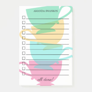 Bloco De Notas Lista de Tarefas do Teacup Silhouettes - Nome