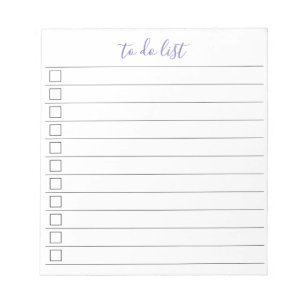 Bloco De Notas Lista de Tarefas Elegante e Sofisticada com Letra