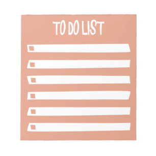 Bloco De Notas Lista de Tarefas Feminina Simples Laranja Rosa Bra