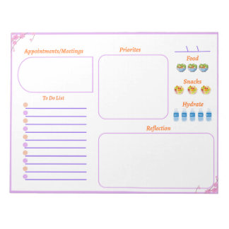 Bloco De Notas Lista de Tarefas Floral Simples