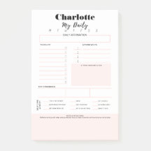 Lista de tarefas | Gratidão de Afirmação, rosa de 