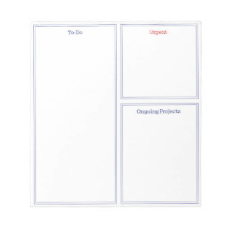 Bloco de notas Lista de Tarefas, organizando lista