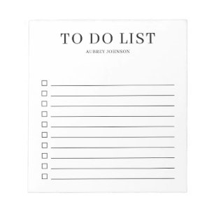 Bloco De Notas Lista de Tarefas Pendentes Simples