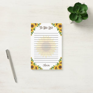 Bloco De Notas Lista de Tarefas Personalizada de Girassol