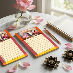 Bloco De Notas Lista de Tarefas Personalizada Elefante Floral Ele