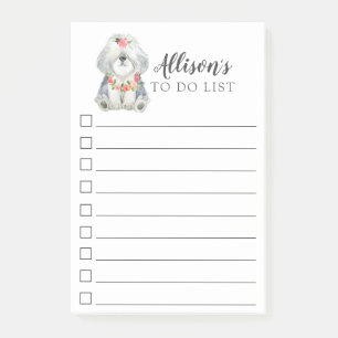 Bloco De Notas Lista de Tarefas Personalizadas do Sheepdog