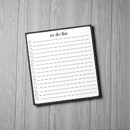 Bloco De Notas Lista de Tarefas Preto e Branco Minimalista Profes