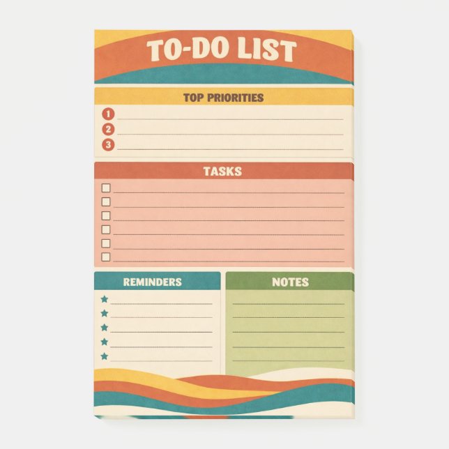 Bloco De Notas Lista de Tarefas Retrô (Frente)