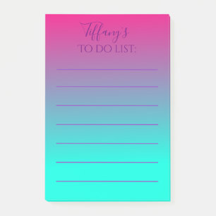 Bloco De Notas Lista de tarefas rosa e azul