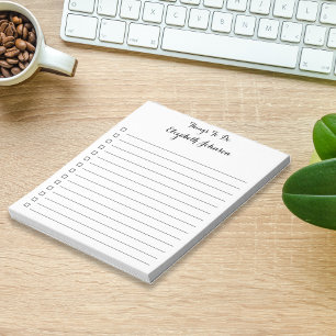 Bloco De Notas Lista de Tarefas Simples Elegante e Estilosa com L