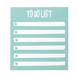 Bloco De Notas Lista de Tarefas Simples Feminina Azul Turquesa Br