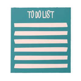 Bloco De Notas Lista de Tarefas Simples Rosa Azul