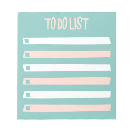 Bloco De Notas Lista de Tarefas Simples Rosa Azul Branco