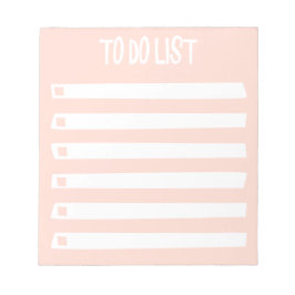 Bloco De Notas Lista de Tarefas Simples Rosa Fofo para Meninas
