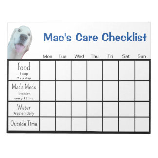 Bloco De Notas Lista de verificação da Pet Sitter