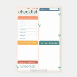 Bloco De Notas Lista de Verificação de Autoatendimento Postar o P