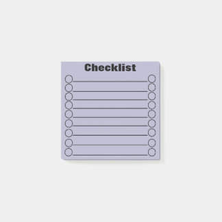 Bloco De Notas Lista de verificação de Cinzas azuis Notas pós-it®