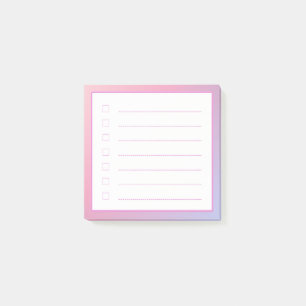 Bloco De Notas Lista de Verificação Minimalista de Gradação Rosa