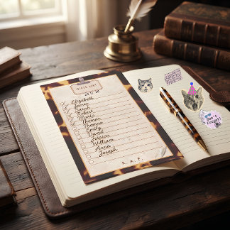 Bloco De Notas Lista de Verificação Personalizável Golden Amber T