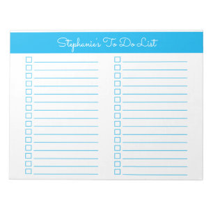 Bloco De Notas Lista de Verificação Simples Céu Azul 8.5x11 Duas