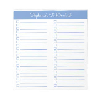 Bloco De Notas Lista de Verificação Simples do Periwinkle Azul de