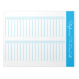 Bloco De Notas Lista de Verificação Vertical Azul Céu 8.5x11 Duas