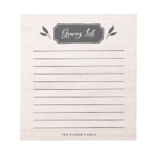 Bloco De Notas Lista do mantimento da casa da quinta  