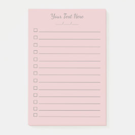 Bloco De Notas Lista Personalizada a Fazer Notas Pós-it® Rosa