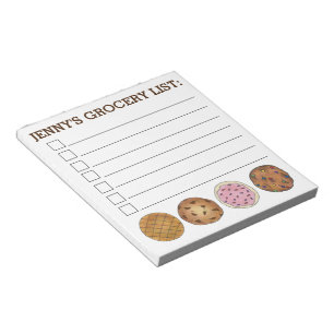 Bloco De Notas Lista Personalizada de Compras de Cookies Foodie