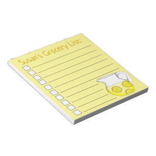 Bloco De Notas Lista Personalizada de Produtos de Limonada Amarel