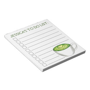 Bloco De Notas Lista Personalizada para Fazer Matcha Green Tea La