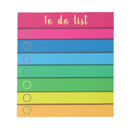 Bloco De Notas Lista Trendy Chic Horizontal do Arco-Íris para Faz