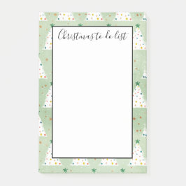 Bloco De Notas Lista Verde de Árvores Xmas Brancas Desordenadas