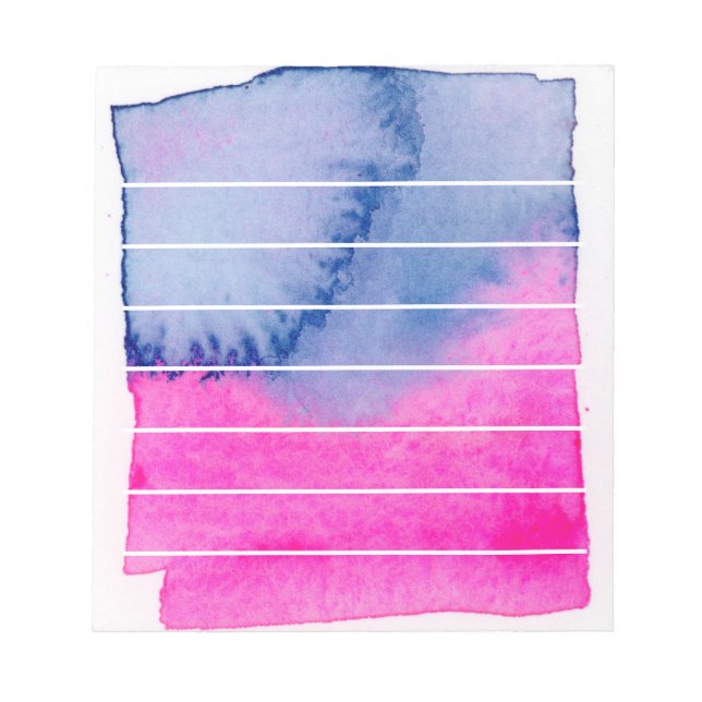 Bloco De Notas Listras abstratas de aquarela (Frente)