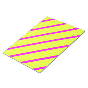 Bloco De Notas Listras amarelas neon e rosa vibrante