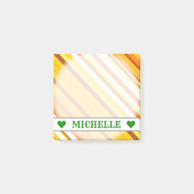 Bloco De Notas Listras de inspiração solar amarelas, laranja e br (Frente)