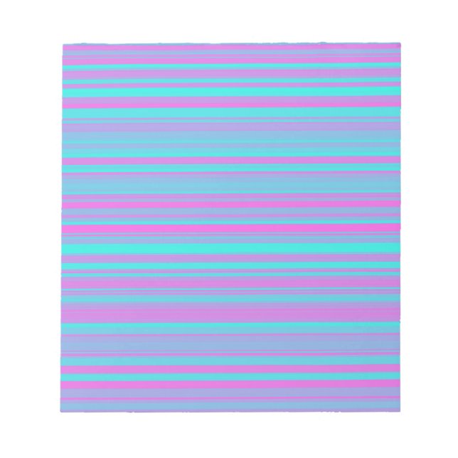 Bloco De Notas Listras de Rosa Roxo Azul Padrão (Frente)