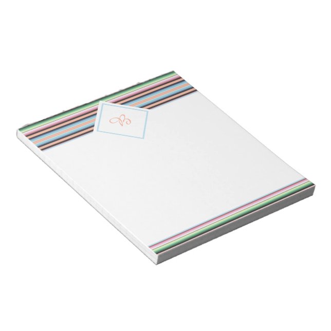 bloco de notas listras de serape pastel (Inclinado)