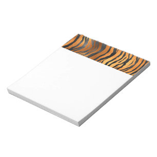 Bloco De Notas Listras de tigre pretas glamorosas em tons marrons