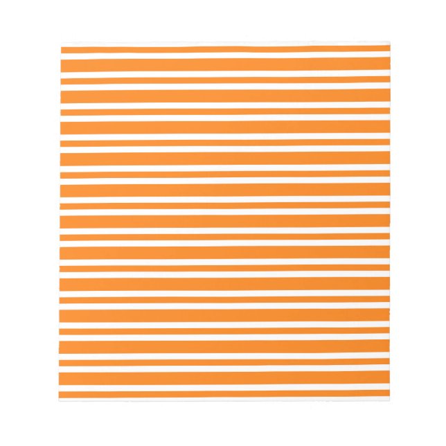 Bloco De Notas Listras Laranja e Branco Padrão (Frente)